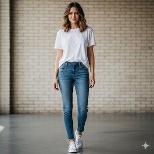 Joe's Jeans Women's Skinny Jeans Icon Ally Raw Hem Denim Indigo blue Size 25